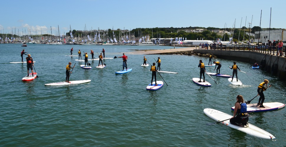 Stand up paddle boarding at Mount Batten Centre